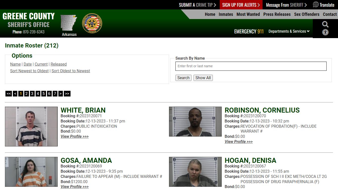 Inmate Roster - Current Inmates Booking Date Descending - Greene County ...